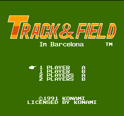 Track & Field in Barcelona (Europe) Title Screen